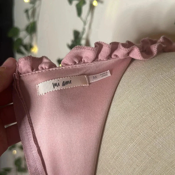 Francesca’s Mi Ami Longsleeve Pink Lana Ruffle Mini Dress - Picture 9 of 11